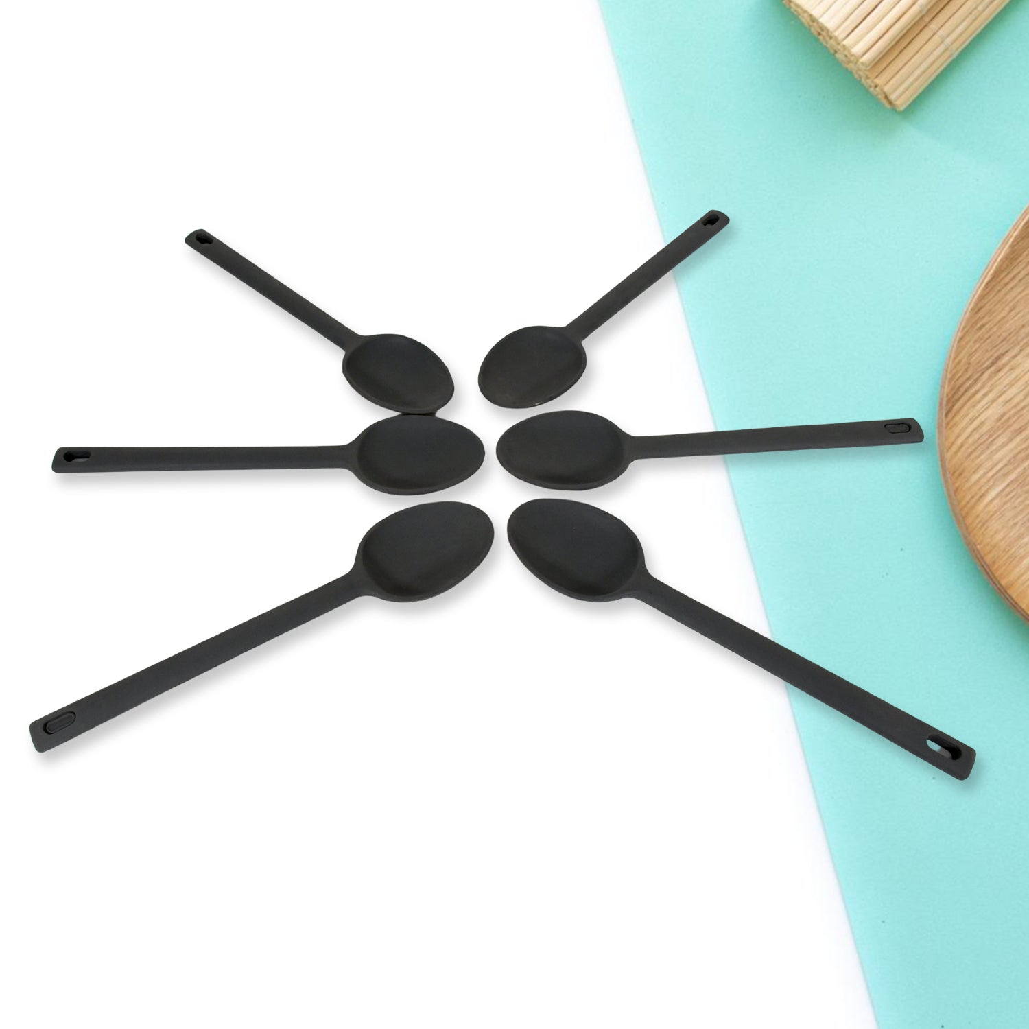 Multipurpose Silicone Spoon, Silicone Basting Spoon Non-Stick Kitchen Utensils Household Gadgets Heat-Resistant Non Stick Spoons Kitchen Cookware Items For Cooking and Baking (6 Pcs Set) Multipurpose Silicone Spoon, Silicone Basting Spoon Non-Stick Kitchen Utensils Household Gadgets Heat-Resistant Non Stick Spoons Kitchen Cookware Items For Cooking and Baking (6 Pcs Set)